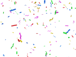 3D rendered colorful confetti with fun color png