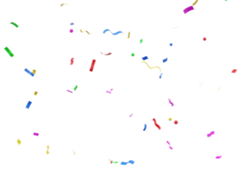 3d weergegeven kleurrijk confetti met pret kleur png