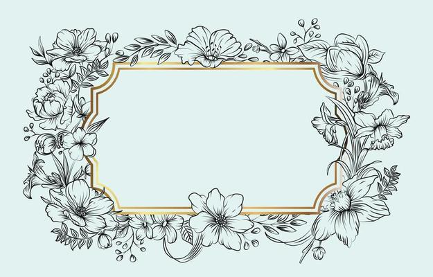 Realistic Outline Floral Concept