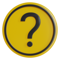 3D question mark quiz sign icon png