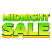 Midnight Sale 3D Marketing Label Text png