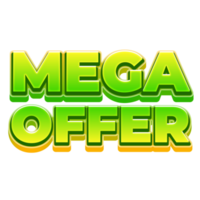 mega offrire 3d marketing etichetta testo png