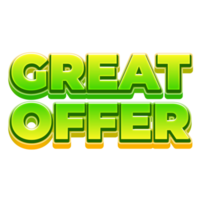 Great Offer 3D Marketing Label Text png
