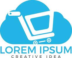 Cloud Shoping Logo Design. Vector Online Shop Logo Template.