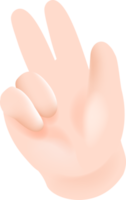 Sign language hand signal 3d PNG