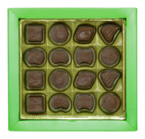 caixa de chocolate isolada com traçado de recorte png