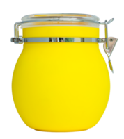 yellow plastic jar isolated with clipping path for mockup png