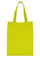 Sac en tissu shopping jaune isolé avec un tracé de détourage pour la maquette png