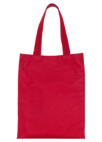 red shopping fabric bag isolated with clipping path for mockup png
