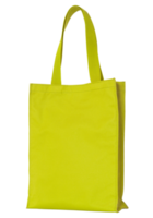 yellow shopping fabric bag isolated with clipping path for mockup png