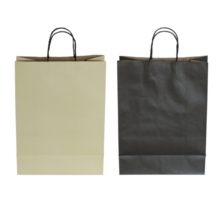 black and brown paper bag isolated with clipping path for mockup png