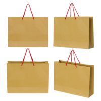 brown paper bag set isolated with clipping path for mockup png