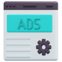 ilustración de icono de render 3d de publicidad png