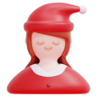 girl 3d render icon illustration png