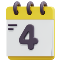 calendar 3d render icon illustration png