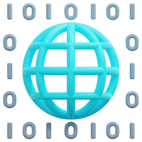 global data 3d render icon illustration png