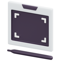 graphic tablet 3d render icon illustration png