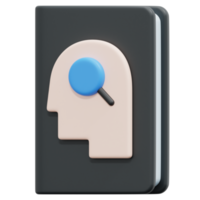 Psychologie Buch 3D-Render-Icon-Illustration png