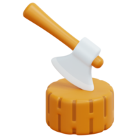 axe 3d render icon illustration png