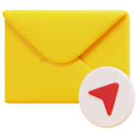 send mail 3d render icon illustration png