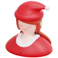 girl 3d render icon illustration png