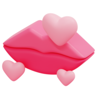 illustration de l'icône de rendu 3d baiser png