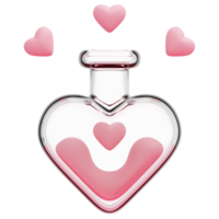 ilustração de ícone de renderização 3d de poção de amor png