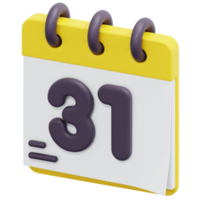 ilustración de icono de procesamiento 3d de calendario png