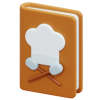 recipe book 3d render icon illustration png