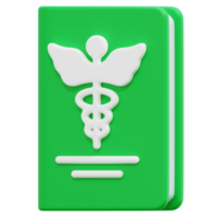 medical book 3d render icon illustration png