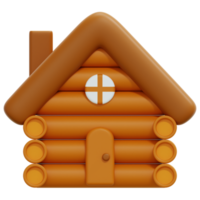 ilustração de ícone de renderização 3d de casa de madeira png