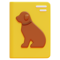 pet book 3d render icon illustration png