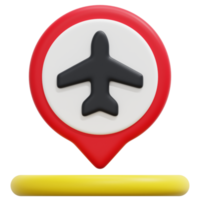 illustration de l'icône de rendu 3d de l'aéroport png