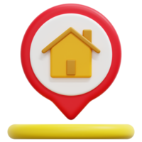 house 3d render icon illustration png