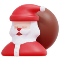 illustration de l'icône de rendu 3d du père noël png