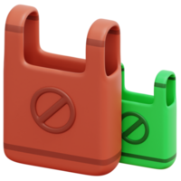 no plastic bags 3d render icon illustration png