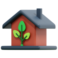 eco house 3d render icon illustration png