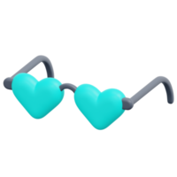 heart glasses 3d render icon illustration png