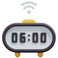 digital alarm clock 3d render icon illustration png