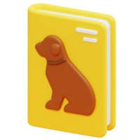 pet book 3d render icon illustration png