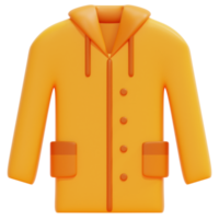 raincoat 3d render icon illustration png