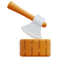 hacha 3d render icono ilustración png