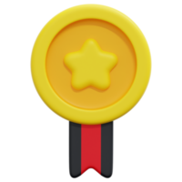 illustration de l'icône de rendu 3d médaille png