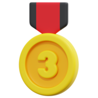 illustration de l'icône de rendu 3d médaille png