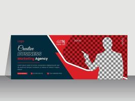 Business Agency social media cover design, Facebook cover template web banner, trendy style professional layout vector