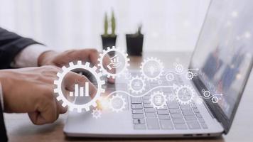Business planning concepts, high-performance business processes and workflows and problem solving, quality control and long-term business evaluation tracking. photo