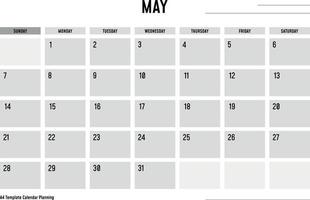 a4 plantilla calendario planificación mayo vector