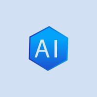AI blue logo design for company vector