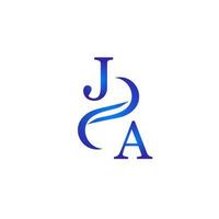 JA blue logo design for your company vector