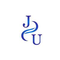 diseño de logotipo azul ju para su empresa vector